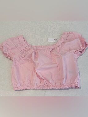 Gap Kids Pink Puff Sleeve Crop Top. Size 14-16